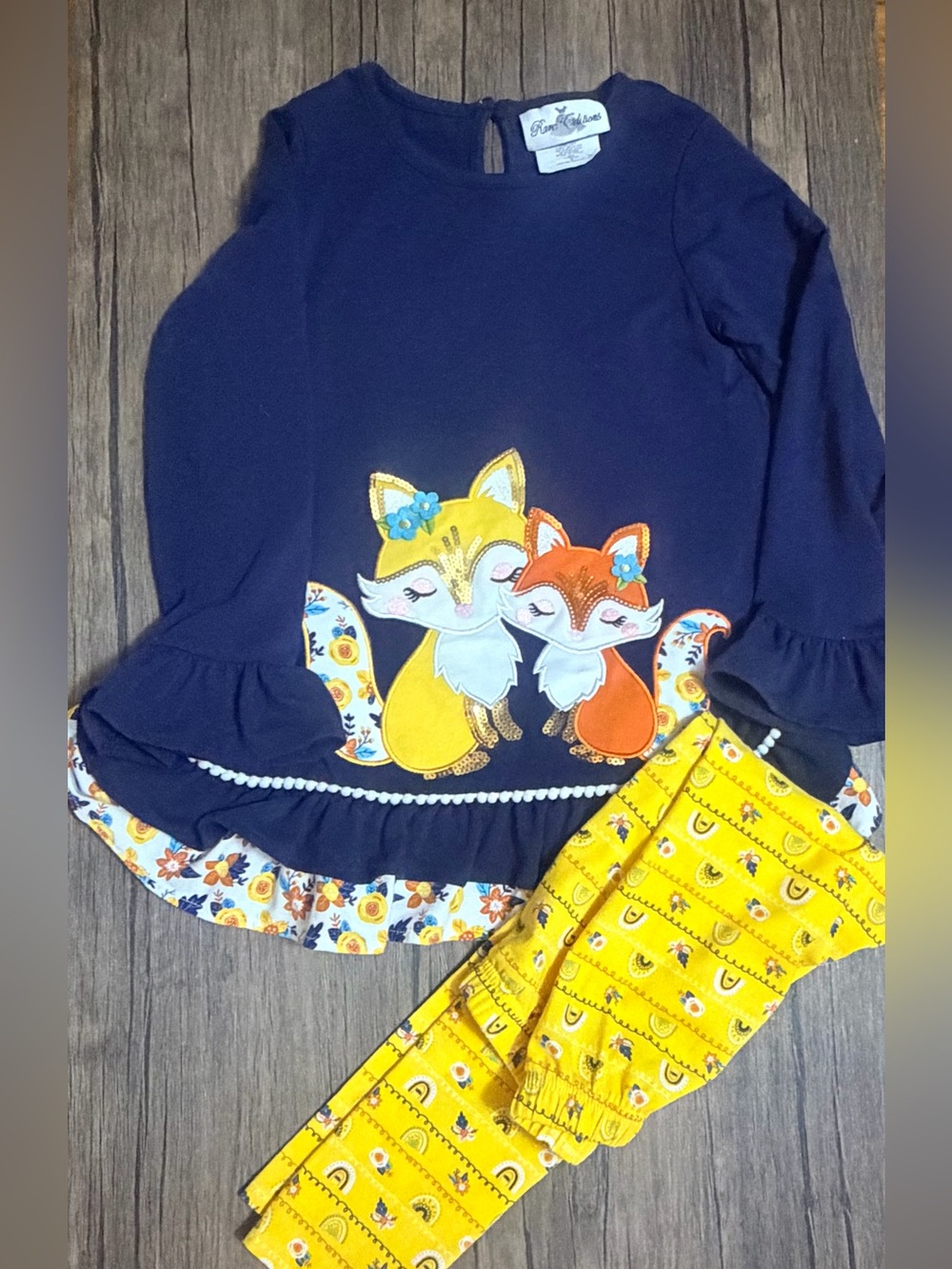 Rare Editions Navy Blue tunic with pants - size 6